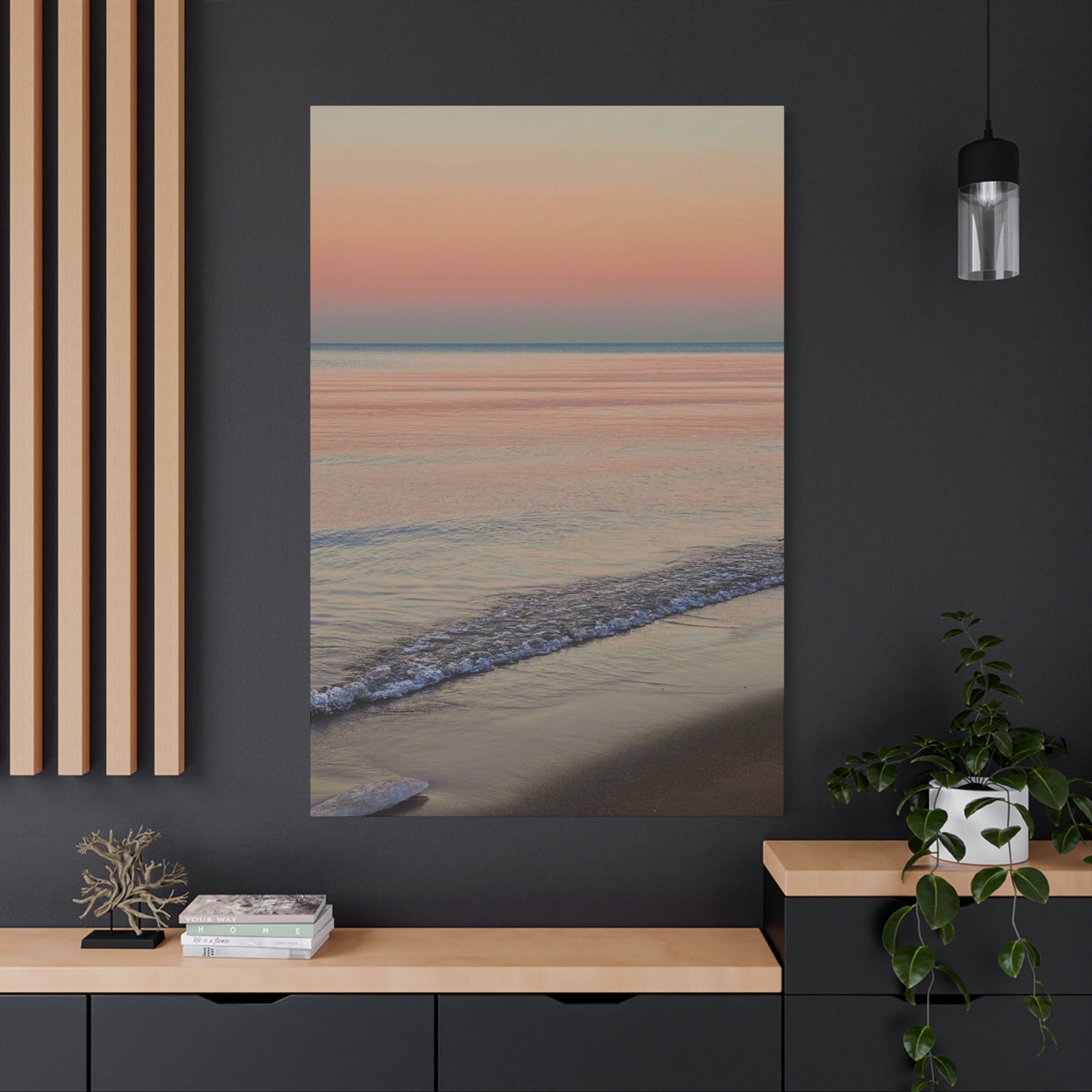 Sunset Beach Matte Canvas Print — Tranquil Seascape Wall Art (1.25" Stretched)