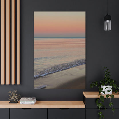 Sunset Beach Matte Canvas Print — Tranquil Seascape Wall Art (1.25" Stretched)