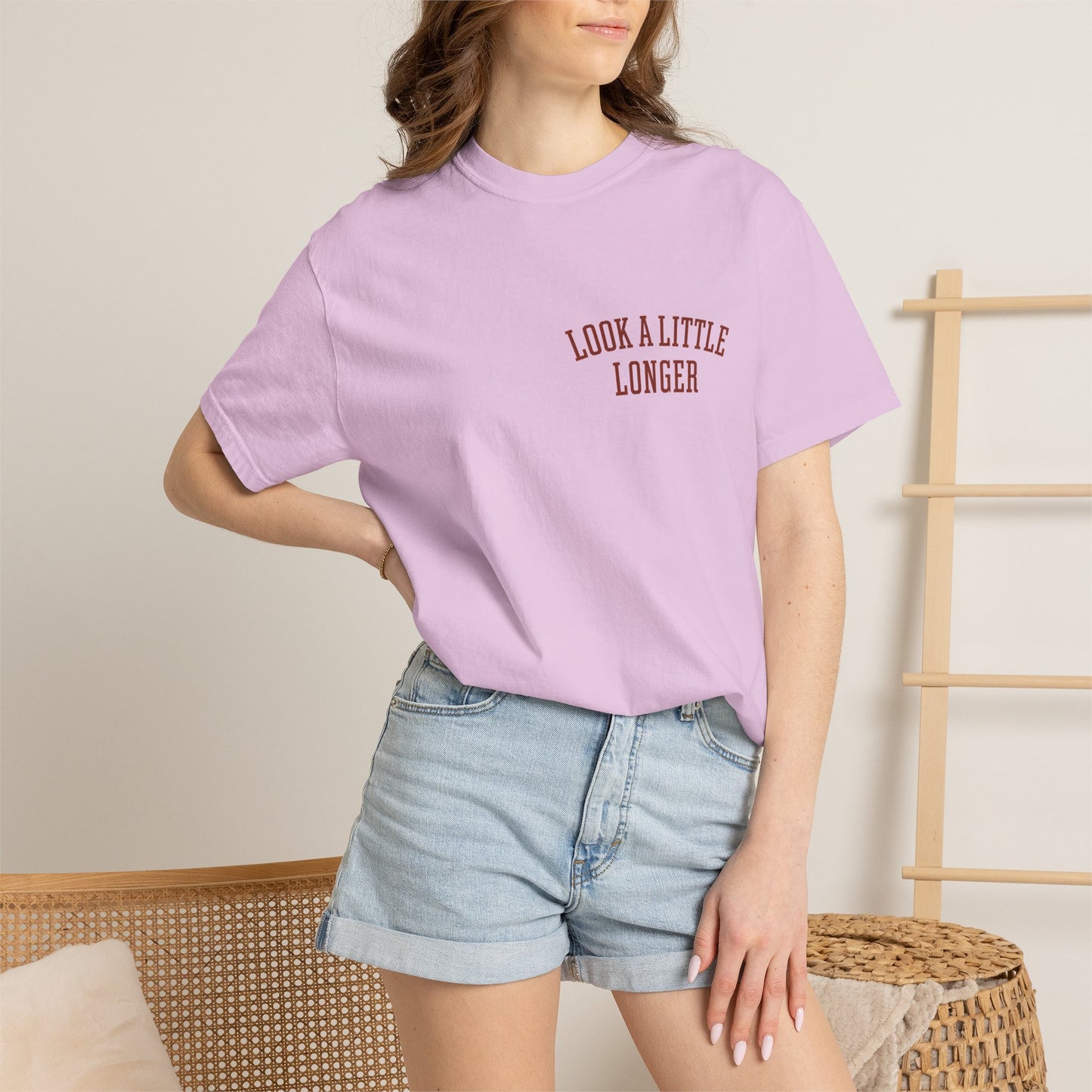 Look a Little Longer — Wordmark Tee | Garment-Dyed Comfort Colors T-Shirt