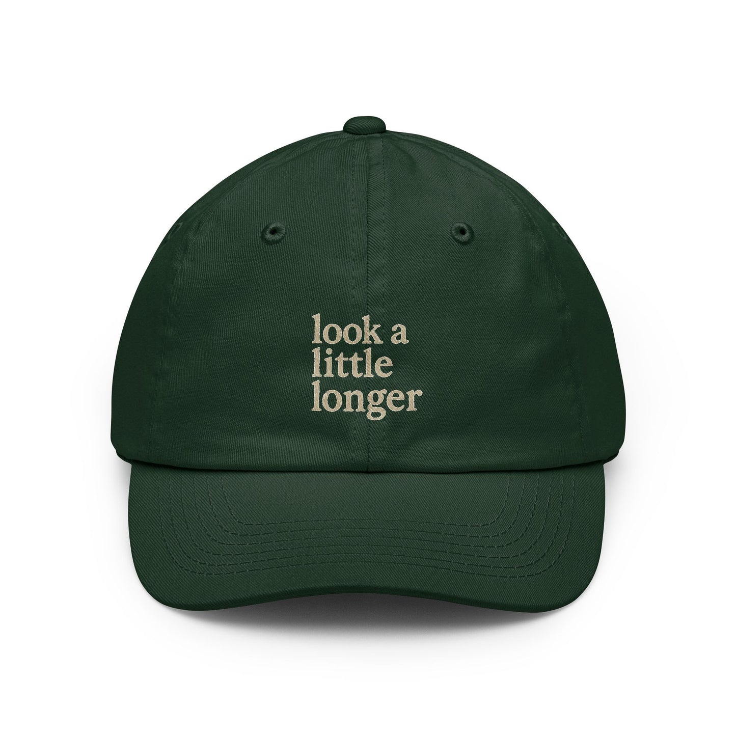 Look a Little Longer — Printed Wordmark Dad Hat