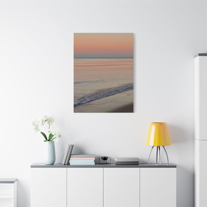 Sunset Beach Matte Canvas Print — Tranquil Seascape Wall Art (1.25" Stretched)