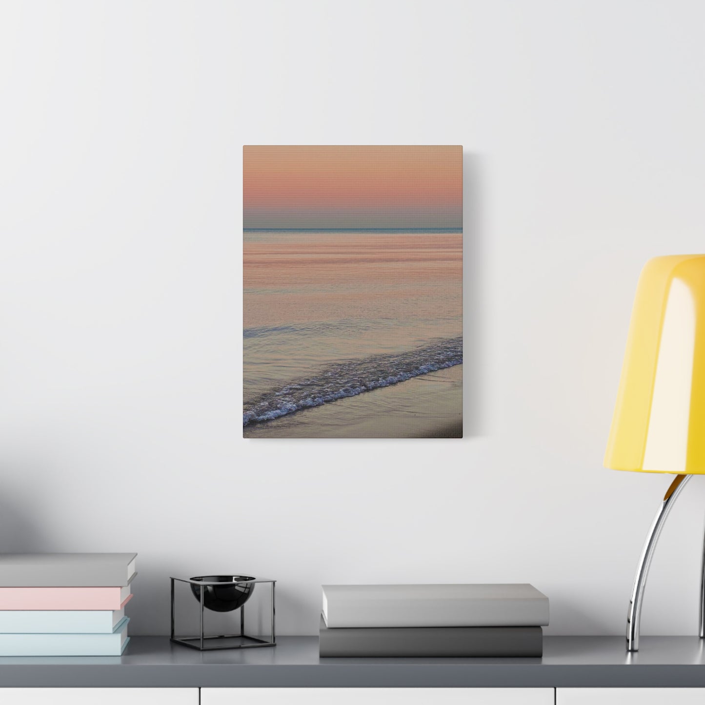 Sunset Beach Matte Canvas Print — Tranquil Seascape Wall Art (1.25" Stretched)