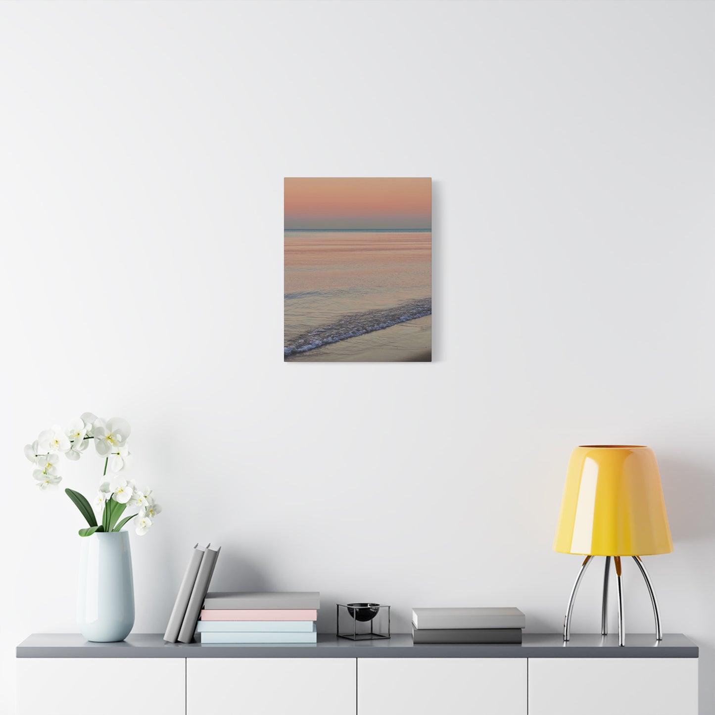 Sunset Beach Matte Canvas Print — Tranquil Seascape Wall Art (1.25" Stretched)