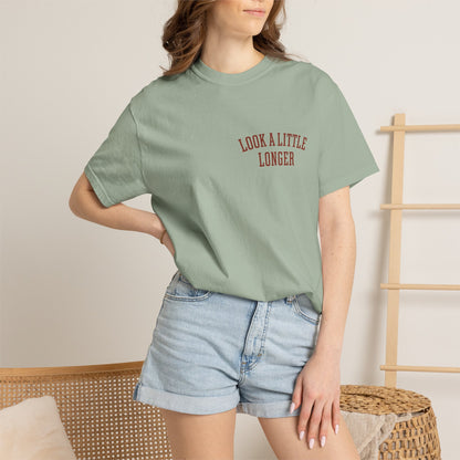 Look a Little Longer — Wordmark Tee | Garment-Dyed Comfort Colors T-Shirt