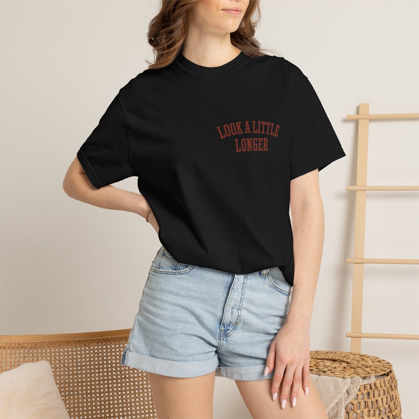 Look a Little Longer — Wordmark Tee | Garment-Dyed Comfort Colors T-Shirt