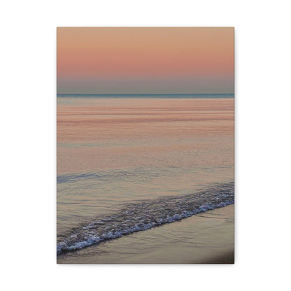 Sunset Beach Matte Canvas Print — Tranquil Seascape Wall Art (1.25" Stretched)