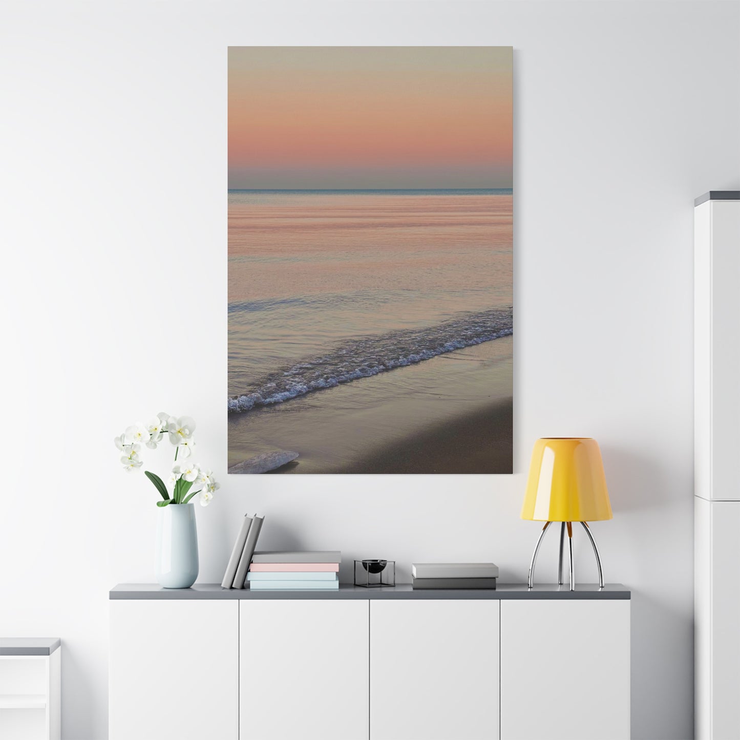 Sunset Beach Matte Canvas Print — Tranquil Seascape Wall Art (1.25" Stretched)