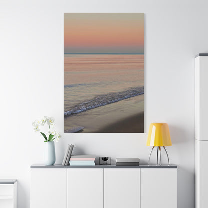 Sunset Beach Matte Canvas Print — Tranquil Seascape Wall Art (1.25" Stretched)