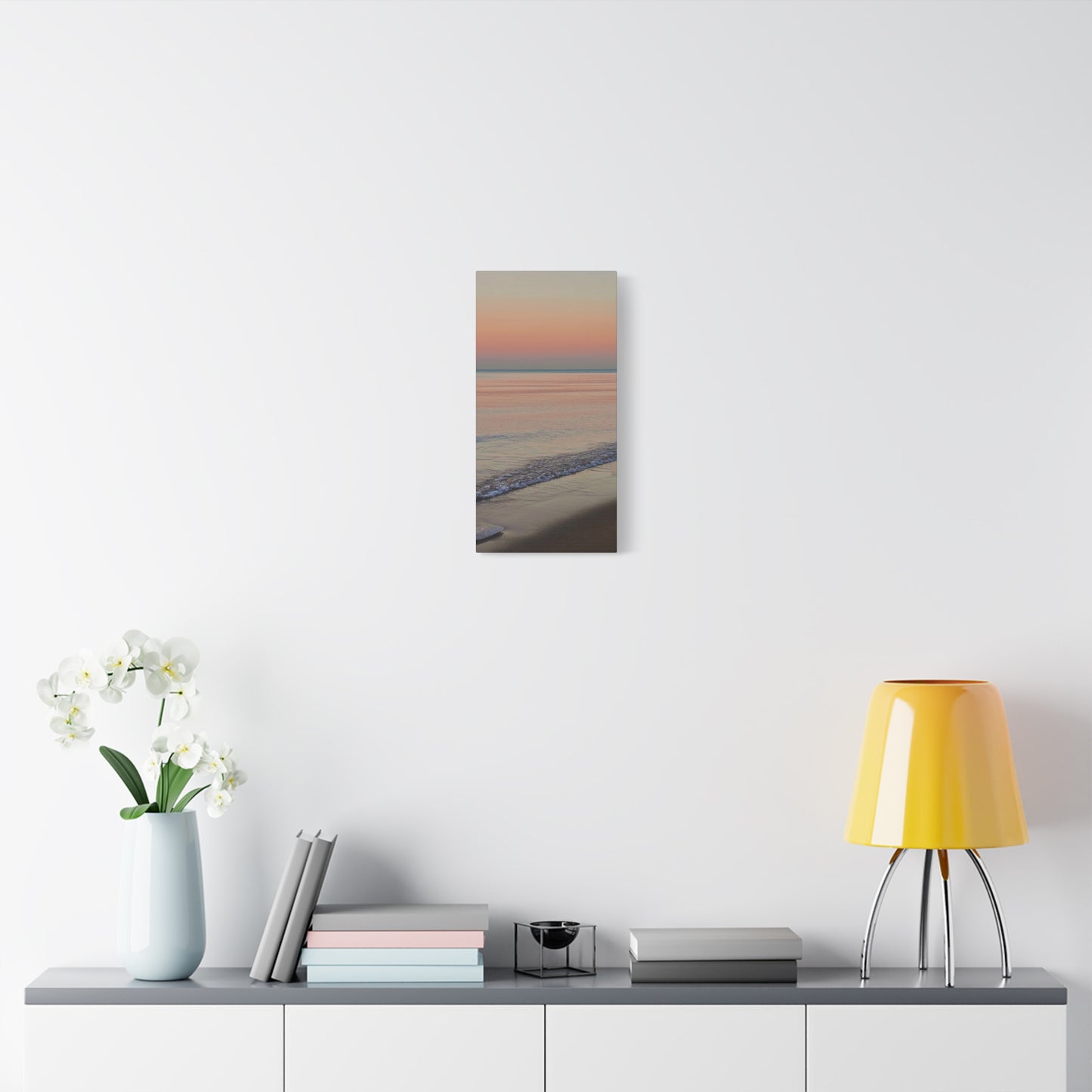 Sunset Beach Matte Canvas Print — Tranquil Seascape Wall Art (1.25" Stretched)