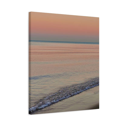 Sunset Beach Matte Canvas Print — Tranquil Seascape Wall Art (1.25" Stretched)