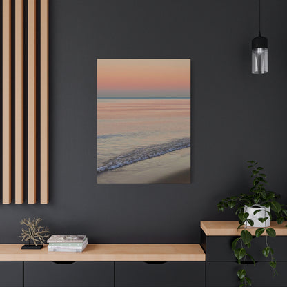 Sunset Beach Matte Canvas Print — Tranquil Seascape Wall Art (1.25" Stretched)