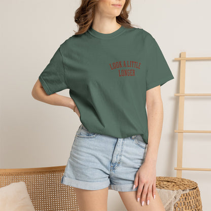 Look a Little Longer — Wordmark Tee | Garment-Dyed Comfort Colors T-Shirt