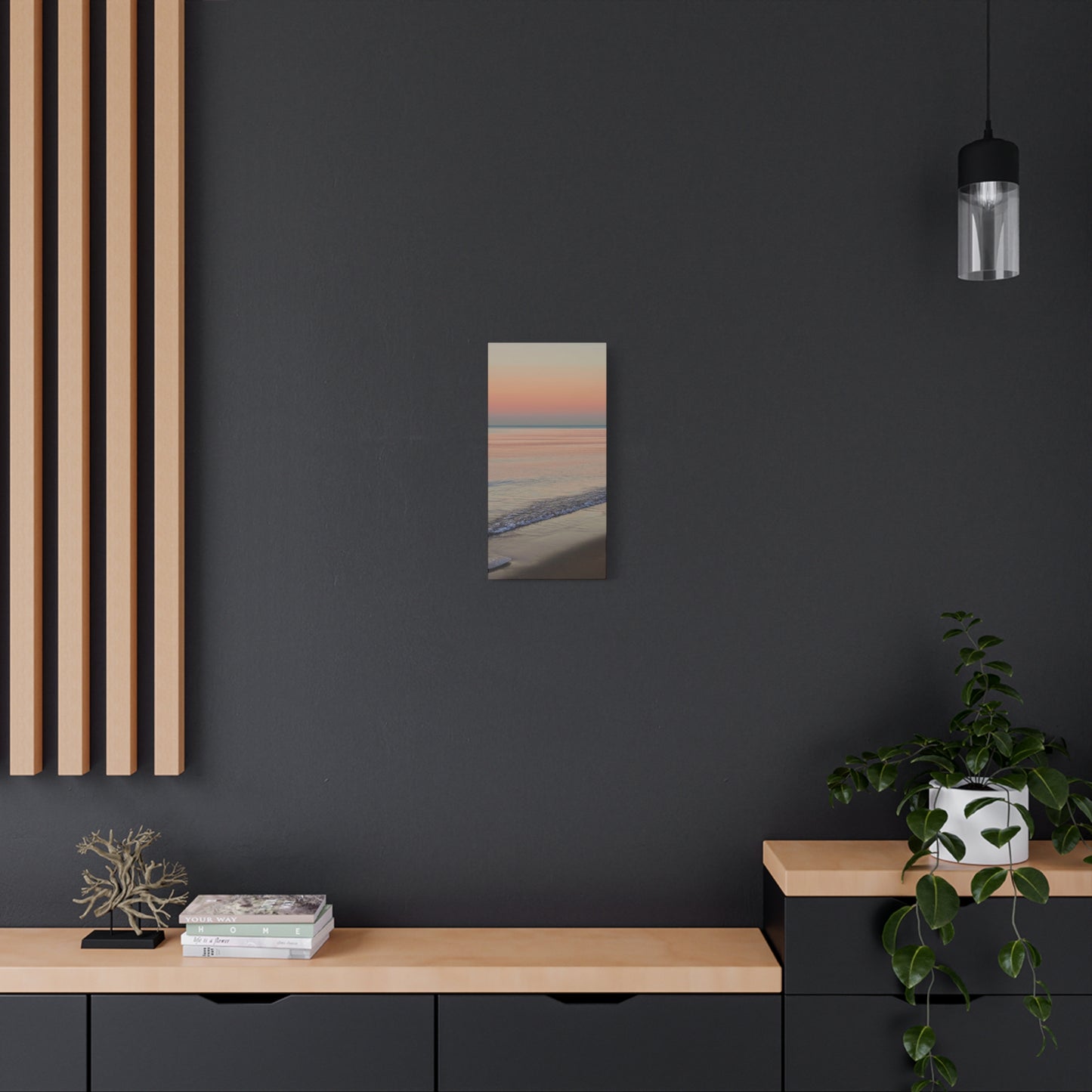 Sunset Beach Matte Canvas Print — Tranquil Seascape Wall Art (1.25" Stretched)