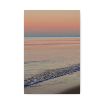 Sunset Beach Matte Canvas Print — Tranquil Seascape Wall Art (1.25" Stretched)