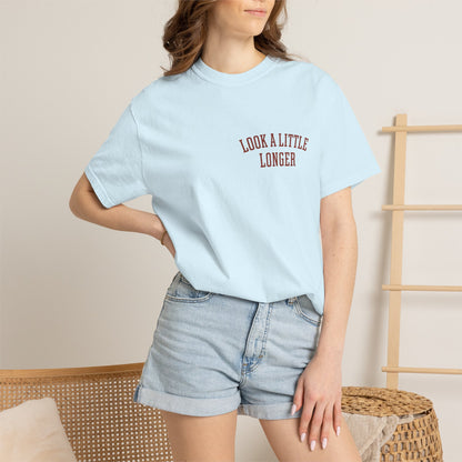 Look a Little Longer — Wordmark Tee | Garment-Dyed Comfort Colors T-Shirt