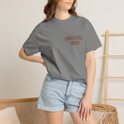 Look a Little Longer — Wordmark Tee | Garment-Dyed Comfort Colors T-Shirt