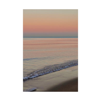 Sunset Beach Matte Canvas Print — Tranquil Seascape Wall Art (1.25" Stretched)