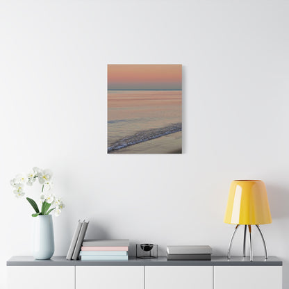 Sunset Beach Matte Canvas Print — Tranquil Seascape Wall Art (1.25" Stretched)