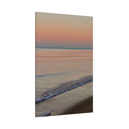 Sunset Beach Matte Canvas Print — Tranquil Seascape Wall Art (1.25" Stretched)
