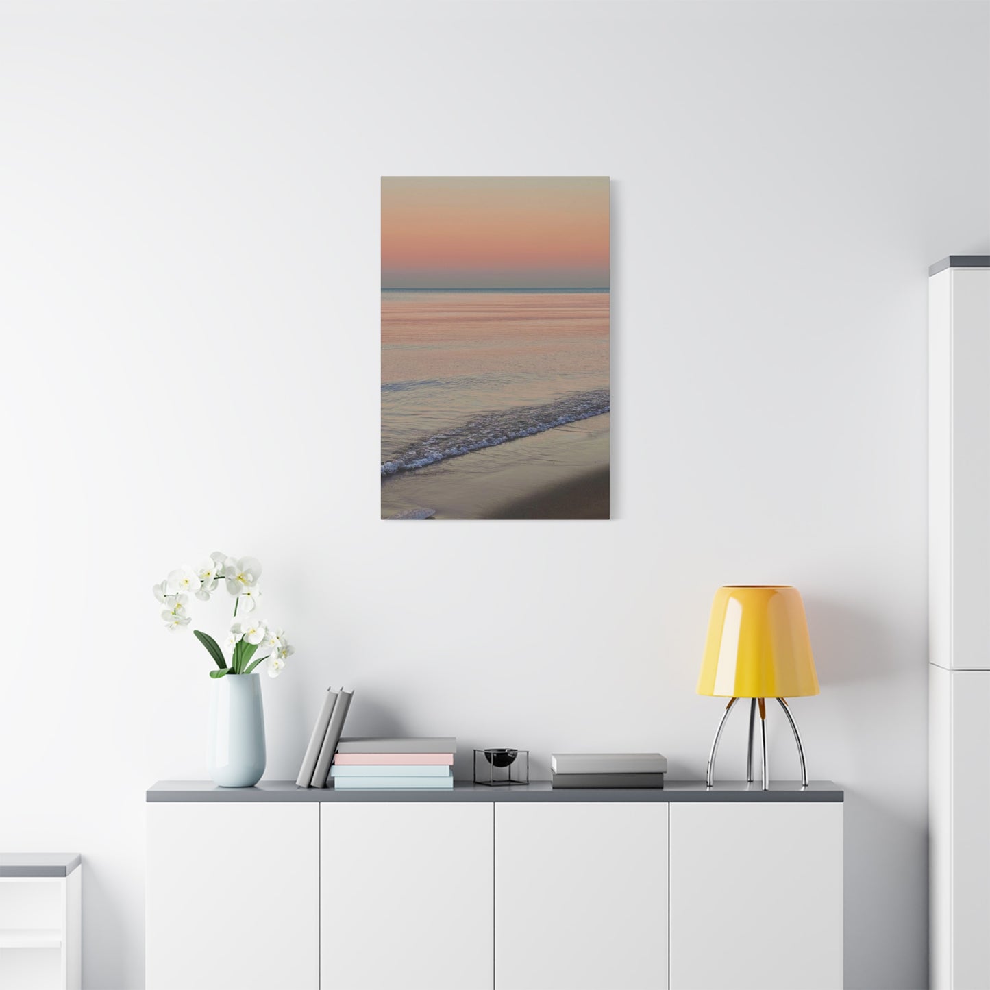 Sunset Beach Matte Canvas Print — Tranquil Seascape Wall Art (1.25" Stretched)