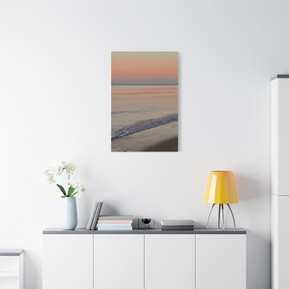 Sunset Beach Matte Canvas Print — Tranquil Seascape Wall Art (1.25" Stretched)